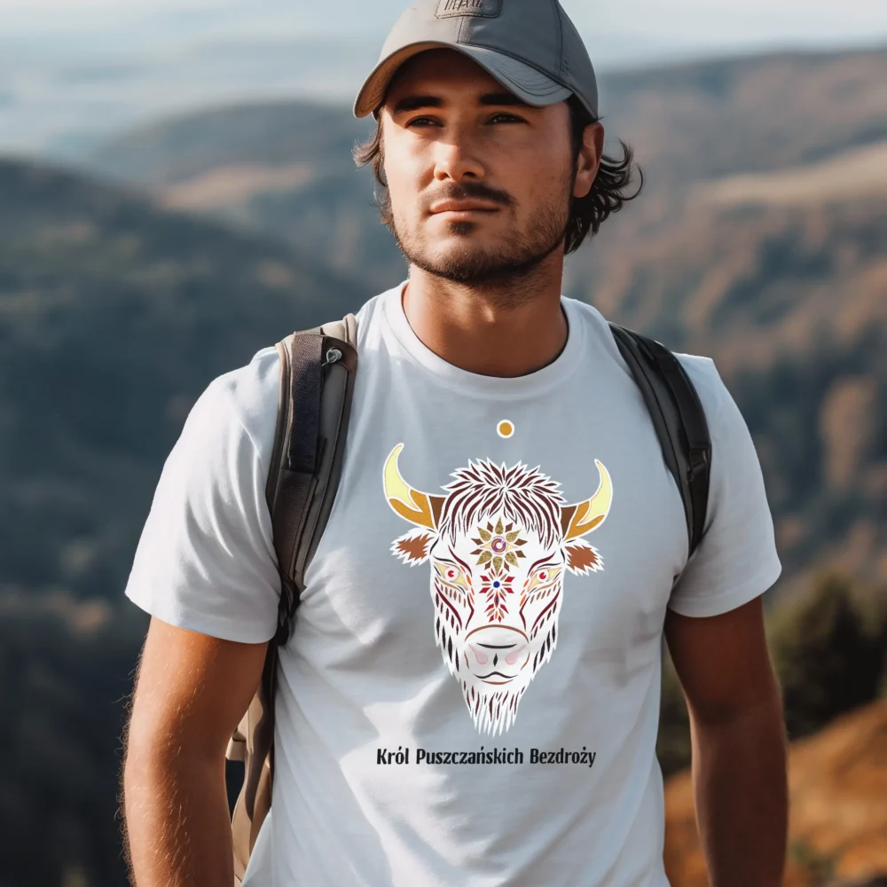 Scalpe Love Koszulka T-shirt Męska Biały Żubr Król Puszczańskich Bezdroży
